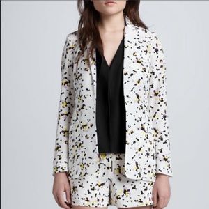 Diane Von Furstenberg White Speckled Blazer with Yellow & Black Accents